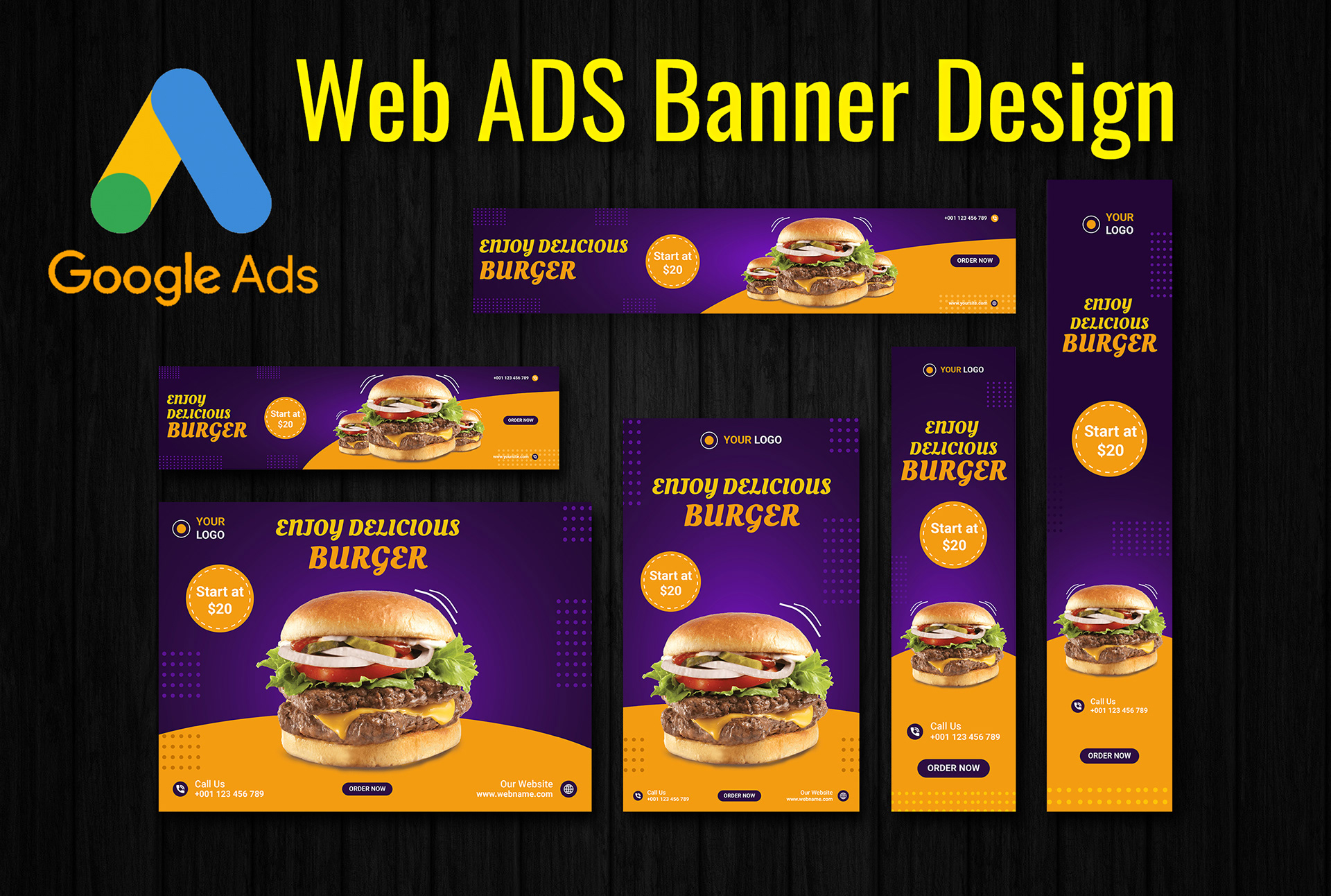Web ads banner design examples for restaurants